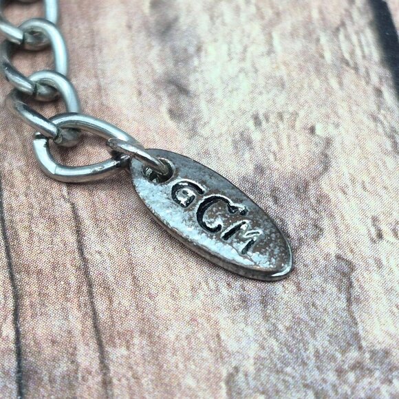 GCM Gerald C. Miller Faux Pearl Blue Chip Stone Multi Strand Collar Necklace 21" - Picture 8 of 9